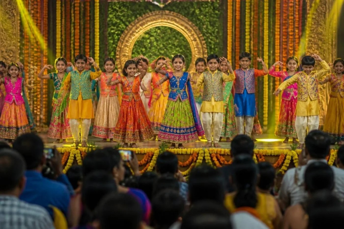 Children dancing on stage at Annual Day