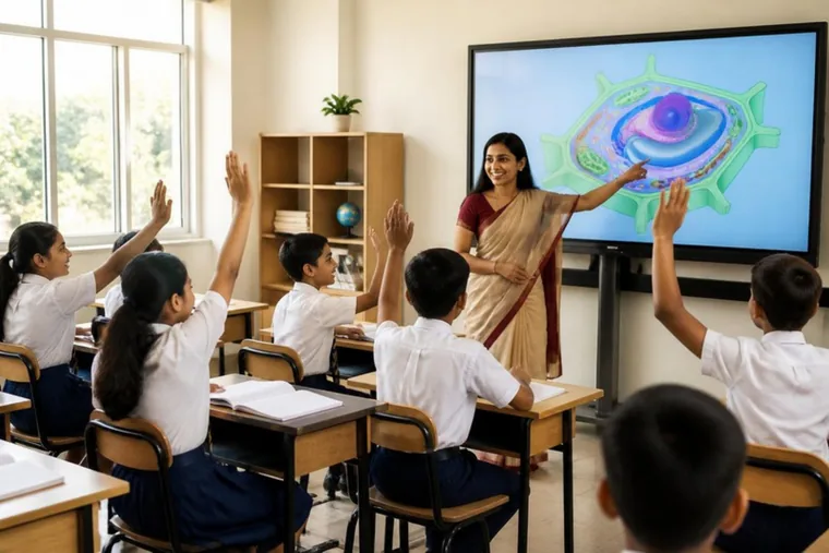 Hands up in a smart classroom